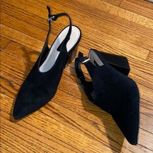 Topshop Black Strap Ankle Heels